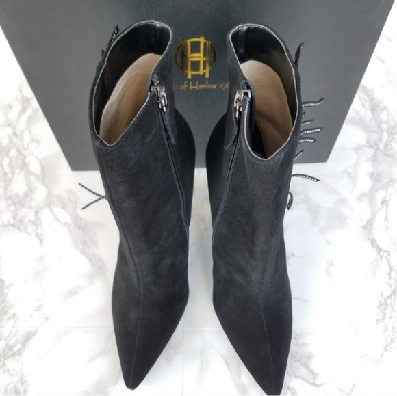 House of Harlow 1960 Black Suede Asher Bootie Size 7.5 - Picture 4 of 10